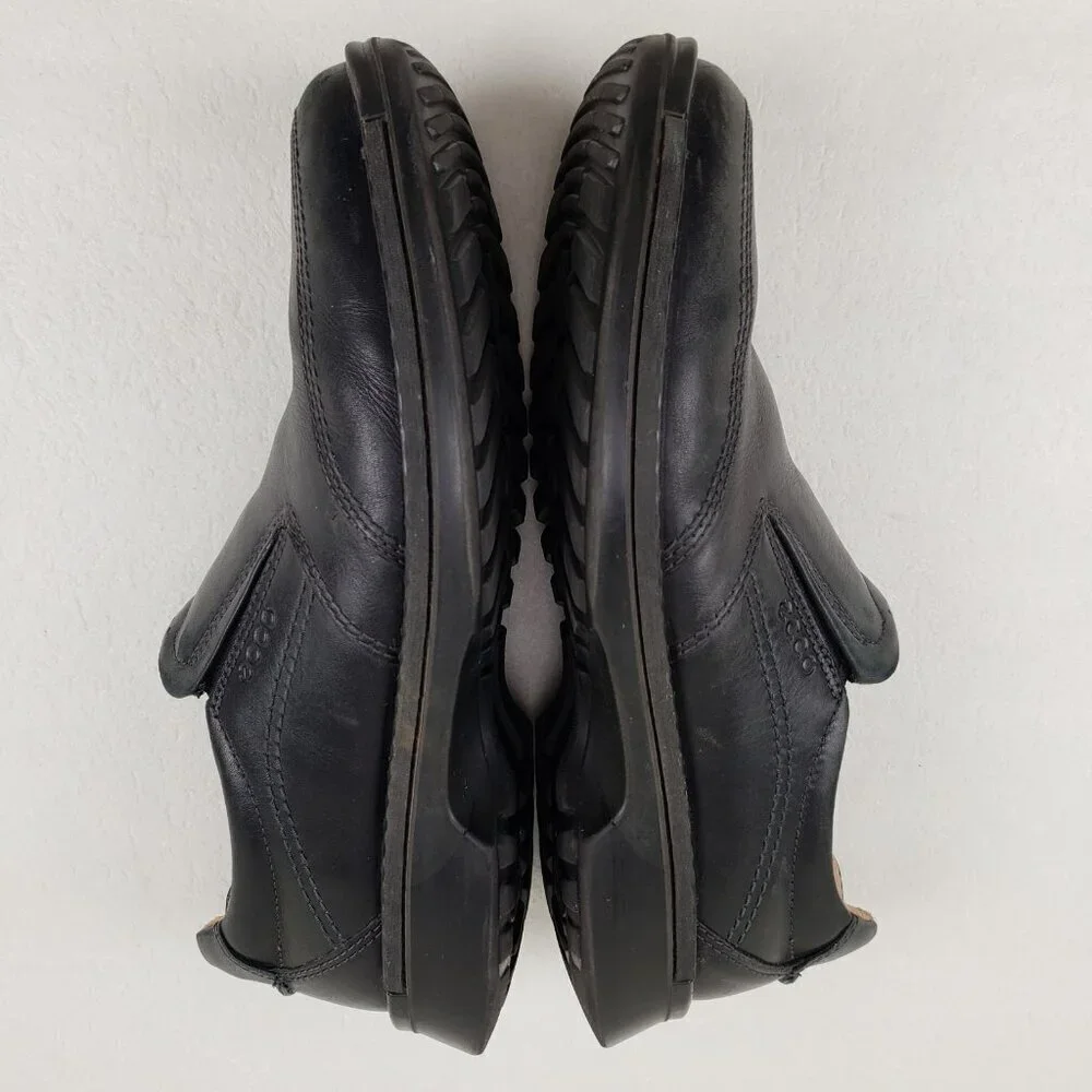 Ecco Fusion Slip On Loafer Shoe Mens 10-10.5 EU 44 Black Leather Casual Comfort